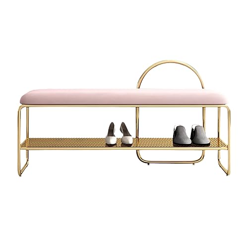 Banc à chaussures 2 niveaux avec coussin pour entrée et chambre