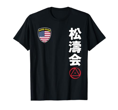Team Karate Shotokai USA Flag Kanji Japanese Martial Arts Maglietta