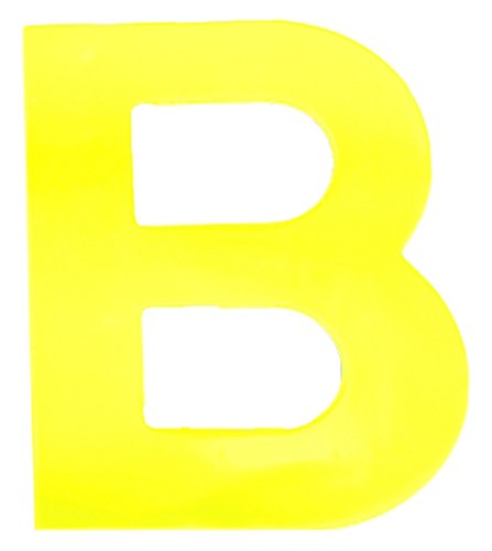 MerriwayBH05611 (2 Pcs) Yellow High Visibility Reflective Plastic Stick-On Wheelie Bin Post Box Crate Dust Bin Letter 75 mm (3 Inch) Letter B - Pack of 2 Pieces
