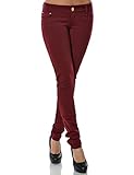 Daleus Damen Hose Treggings Skinny Röhre No 13011, Bordeaux , 36