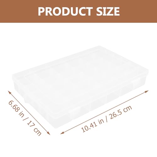 Image of 36 Grids Clear Plastic Organizer Box, Household Letter Beads Organizer Box, Craft Storage Container with Dividers for Beads Organizer Art DIY Crafts Jewelry Fishing Tackles - 10.4X6.7X1.8in
