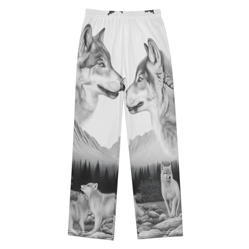 Pajama Pants Gray Wolves Long Sleep Pants Lounge Bottoms