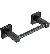BATHSIR Toilet Paper Holder Wall Mounted, Black Toilet Paper Holder Double Post Pivoting Square, ...
