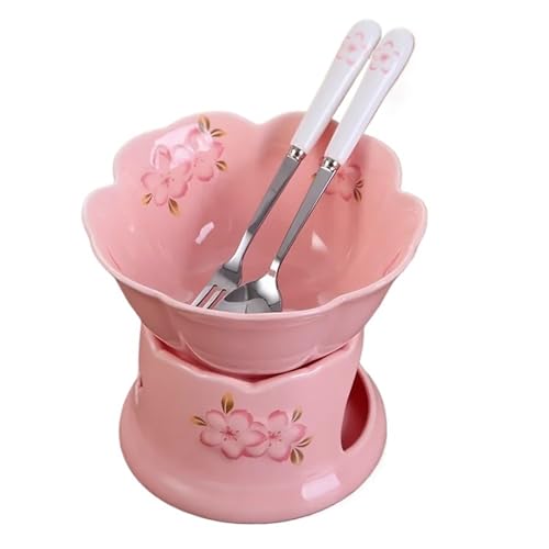 ABPWO Glasiertes Keramik-Käse-Fondue-Topf-Set