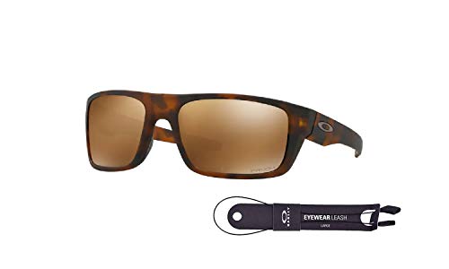 Oakley Drop Point OO9367 936717 60MM Matte Tortoise/Prizm Tungsten Polarized Rectangle Sunglasses for Men +BUNDLE with Oakley Accessory Leash Kit