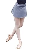 Cuulrite Ballet Ballroom Dance Short Skirts for Women, Pull On Yoga Training Outer Skirt,Gray