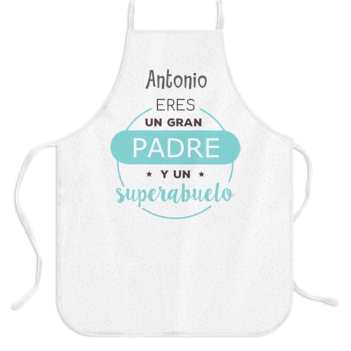 Wanapix | Delantal Personalizado | Día Del Padre | Cocina Hombre | Mandil | Regalo Original Para Hombre | Super Abuelo