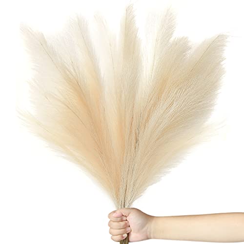 ZIFTY 8 Stück Kunst-Pampasgras, groß, groß, flauschig, Kunstgras, für Vasen, Zuhause, Wohnzimmer, Küche, Hochzeit, Büro, Boho-Dekoration (Beige) Cover