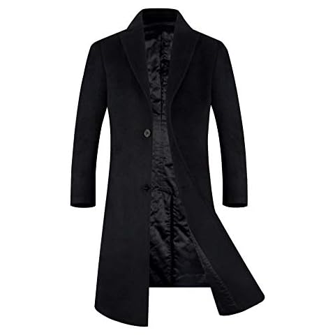 Men's Trench Coat 80% Wool French Long Jacket Winter Thicken Business Top Coat - - Medium Cover