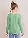Haloumoning Girls Pleated Front Long Sleeve Shirts Kids Puffed Soft Cute Casual Crewneck T Shirts Tops 5-14 Years Green