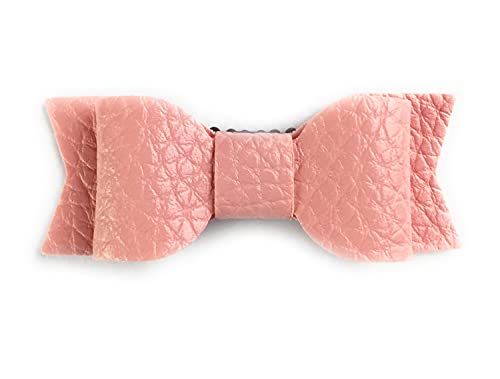 Baby Wisp Infant Faux Leather Hair Bows Fine Hair Wisp Clips Baby Girls Newborn (Light Pink)