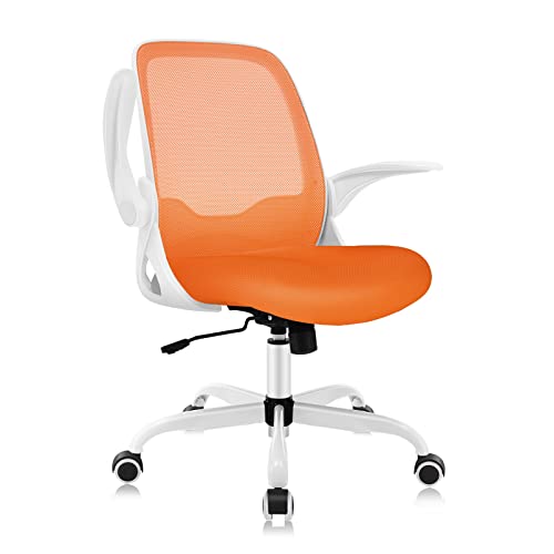 Kerdom Office Chair, Ergonomic Desk Chair, Breathable Mesh Computer Chair, Comfy Swivel Task Chair With Flip-Up Armrests And Adjustable Height Blue #TOP5
