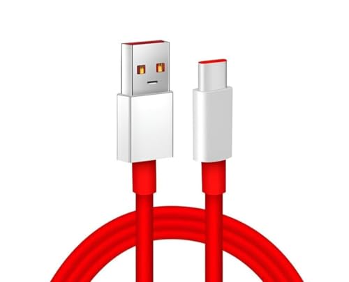 Image of 80W Charging Cable USB to Type C Warp Charger SuperVooc /Dash Fast Charge Cable for Oneplus 11,11R,10 Pro,10R,10T,9RT,9R,8R,8T Charge Cable for 6 /6T /7 /7T,Nord,Ce2 Lite 5G,Ce 3 5G,Ce3 Lite (Red)