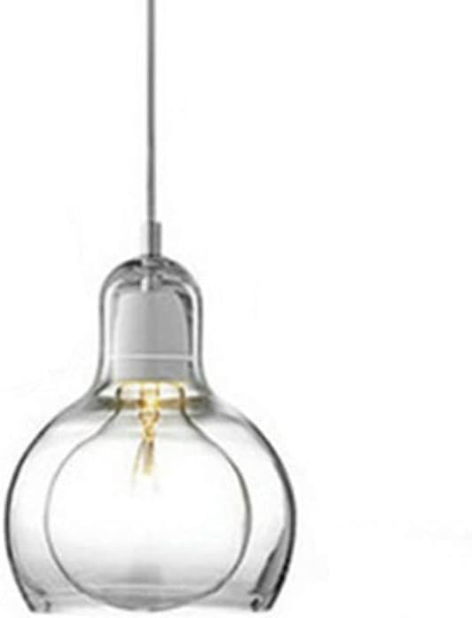Mini pendentif en verre soufflé ambre pour îlot de cuisine nordique