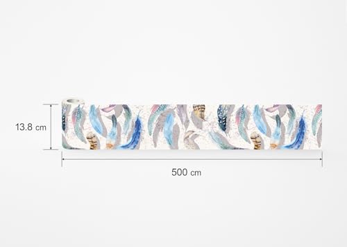 AGDesign Selbstklebende Bordüre Traumfänger, AWB 8424 | Wasserfest Dekoration für Wände, Möbel, Tapeten, Wandverkleidungen und Türen, Folie, Mehrfarbig | Breite 500 cm x Höhe 13.8 cm