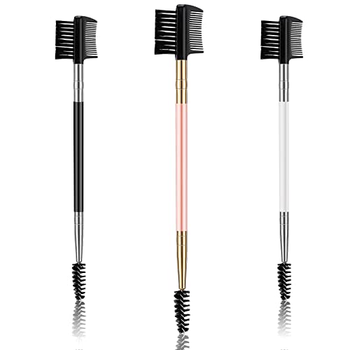 3 Pcs Eyebrow Brush Eyelash Comb Eyelash Shaper And Eyebrow Brush Dual Comb Double Head Eyebrow Brush Eyebrow Eyelash Makeup Grooming Tool For Women Girls Cosmetic Travel (Mixed Style) #TOP20