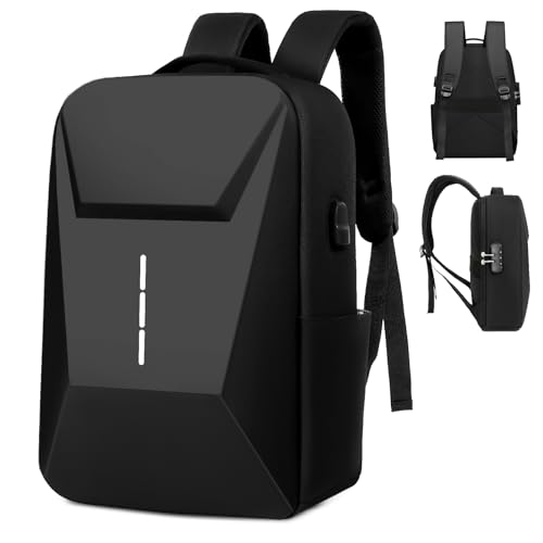 Solim Hardshell Mens Laptop Backpack,Waterproof Travel Backpacks Fit 15.6 Inch Anti-theft TSA Daypack with USB Charging Port
