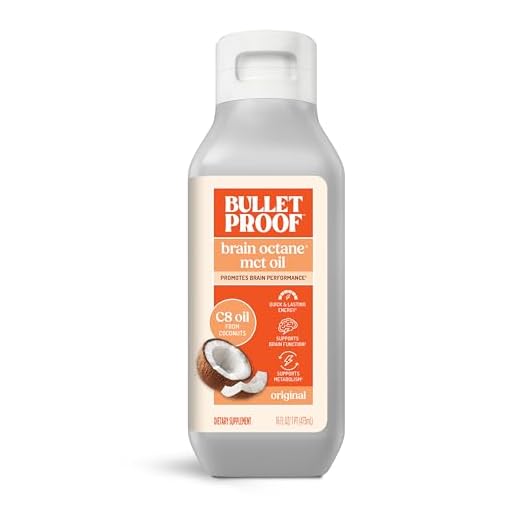 Bulletproof Brain Octane C8 MCT Oil, 16 Ounces, Keto Supplement for Sustained Energy and Fewer Cravings