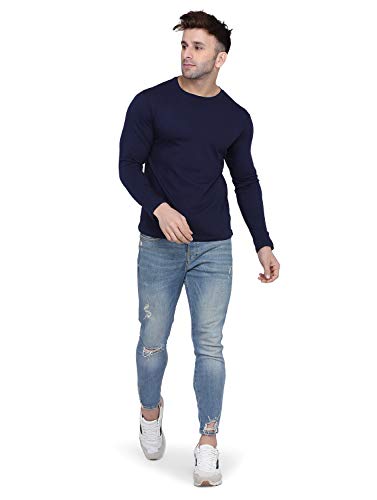 Image of Self Design Men Full Sleeve Round Neck Multicolor T-Shirt (Pack of 2)