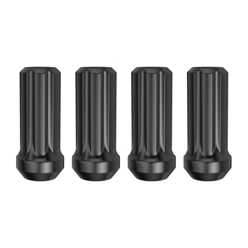 Image of MIKKUPPA 4PCS M14x1.5 Lug Nuts - Replacement for Chevy Silverado 1500 Suburban Traverse, Ford F150, GMC Yukon Sierra 1500 Aftermarket Wheels Black 2 inch Length 7 Spline Tire Nut