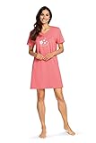 Comtessa Nachthemd Damen Kurzarm Nachtkleid Frauen Single Jersey 100% Baumwolle (46)
