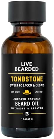 Live Bearded® Beard Oil, Tombstone, Sweet Tobacco, Cedar, 1 fl oz