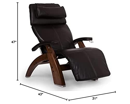Human Touch Perfect Chair "Pc-420" Premium Full Grain Leather Hand-Crafted Zero-Gravity Walnut Manual Recliner, Espresso #TOP2