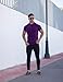 Collared Muscle Polo Shirts Men Slim Fit Textured Knit Polo Shirts Short Sleeve Button Down Shirts Casual Stylish Purple