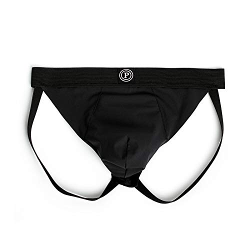 Men's Urinary Incontinence Underwear Protector with Absorbent Pads (2 Pads Included), Light to Medium Absorbency, Black, Reusable, Medium (32-34")