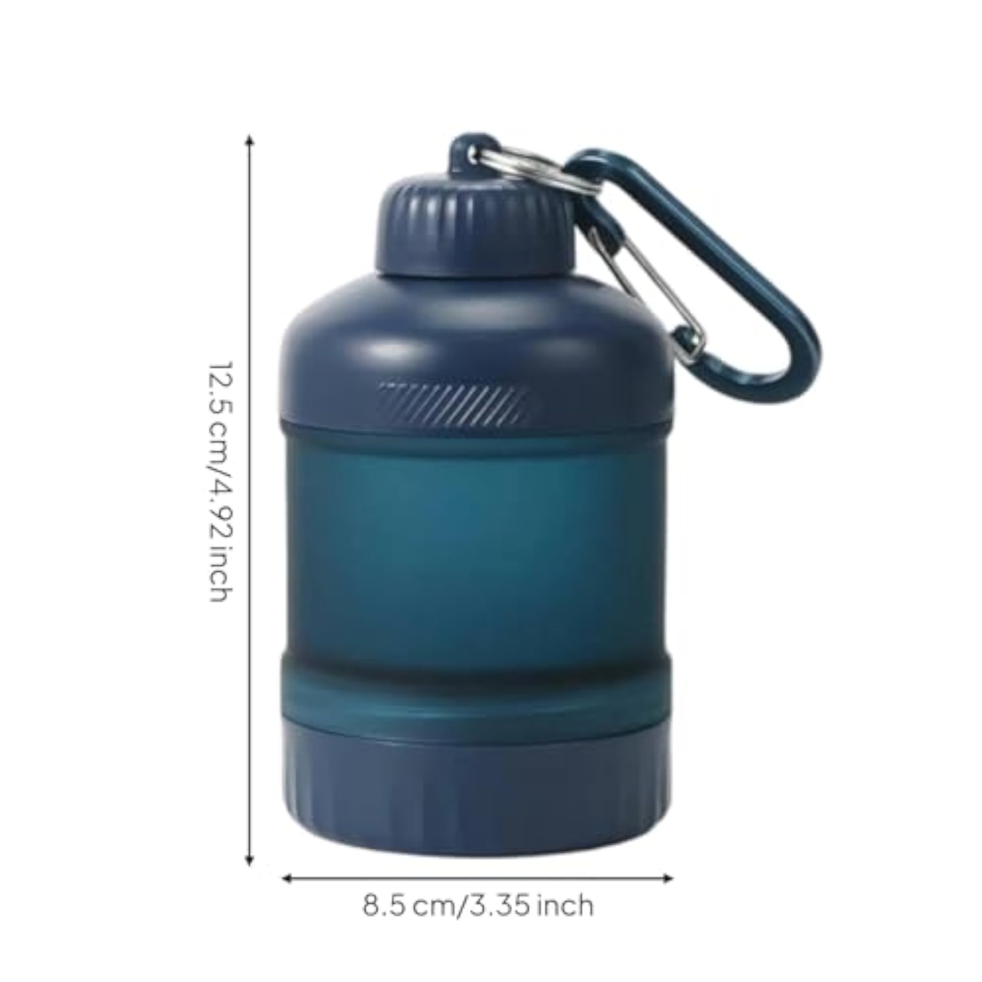 Ribbed Cap Cylindrical Powder Container, Blue