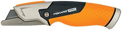 Fiskars Uniwersalny nóż ze stałym ostrzem, Długość 18,2 cm, Stal nierdzewna/ tworzywo, Czarny/ pomarańczowy, CarbonMax, 1027222