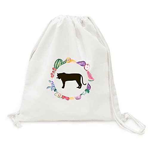 Sac en tissu tigre noir idéal pour le marché bio et les courses en vrac