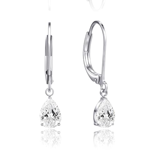 Image of Limerencia G23 Titanium Leverback Earrings Dangle Drop Earrings for Women Fashion F136 Titanium Earrings Hypoallergenic Jewelry Gift(Teardrop Silver)