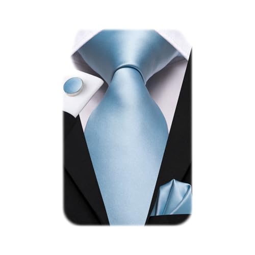 Image of Dubulle Mens Paisley Floral Silk Tie for Men Striped Necktie and Pocket Square Cufflinks Set Wedding Business