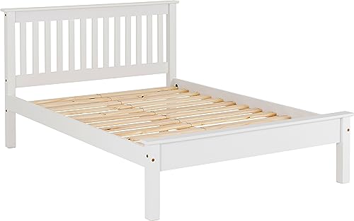 Seconique Monaco 5' King Size Low End Bed in White