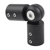 Verstellbare Eckverbinder für Gardinenstange, 90 bis 180 Grad Winkelgelenk, 304 Edelstahl, Erkerbeschläge, schwarz gebürstetes Chrom, Duschstangenverbinder (19 mm schwarz)