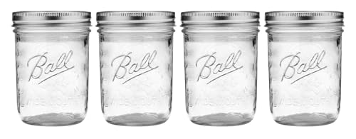 North Mountain Supply Ball 16 oz Wide Mouth Mason Jars with Lids and Bands - 4 Pack - Packed in ImpactGaurd Box - BPA-Free, Made in the USA – for Canning, Freezing, Storing, and More