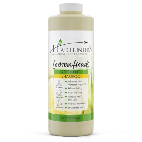 Head Hunters Natural Lice Products Lemon Heads Lice Prevention Shampoo - Daily Head Lice Shampoo for Kids and Adults - Natural and Non-Toxic, Extremely Effective Without Chemicals - 32 Fl Oz