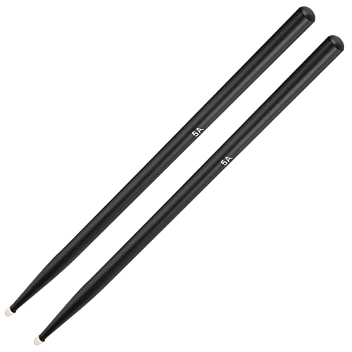 Baquetas 5A de madera de arce, par perfectamente equilibrado para bateristas que buscan precisión y comodidad (negro) miniatura 5