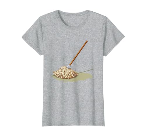 Funny mop up Outfit T-Shirt, Women, Heather Grey, 3X-Large