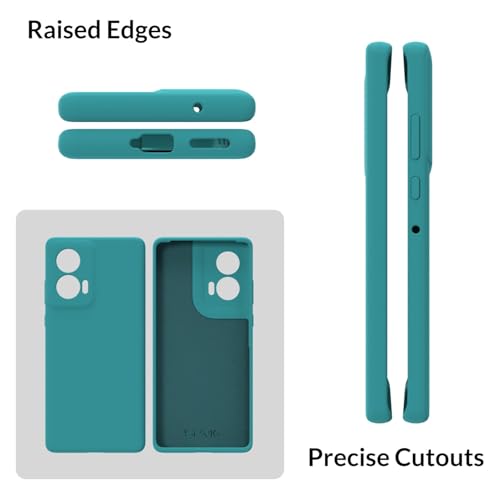 Image of SPRIG Compatible with Moto Edge 50 Fusion Premium SilkTone (Liquid Silicone) Back Cover Drop Tested Shock Proof Mobile Case for Men, Women, Boys and Girls with Camera Protection (Ocean Blue)