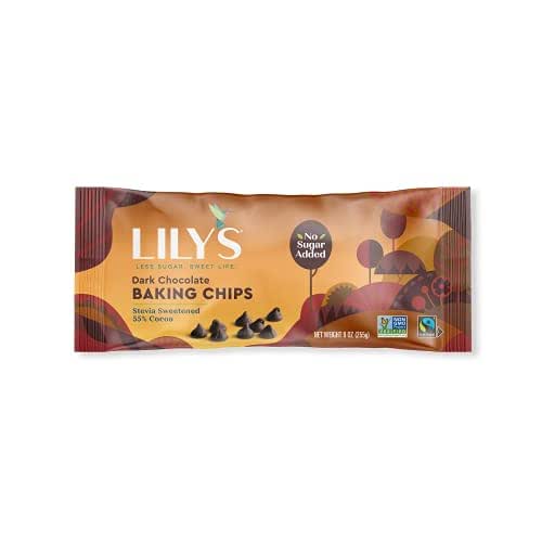 Premium Dark Chocolate Baking Chips by Lily's Sweets |Stevia Sweetened,