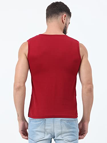 Image of Ideation Men's Cotton Round Neck Color Block Sleeveless T-Shirt