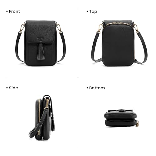 befen Black Crossbody Bags for Women, Small Leather Purse with RFID Card Slots, Multi Pockets Lightweight Everyday Purse by befen - Used condition - Image 8