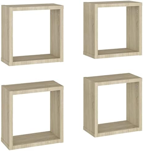 vidaXL 6x Wall Cube Shelf Home Living Room Bedroom Furniture Set Shelving Ledges Storage Wall Hanging Floating Shelf Unit Cube Organiser Grey