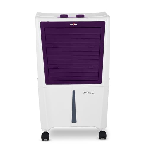 Image of Kenstar CYCLONE HC 27 L Room /Personal Air Cooler For Home| Honeycomb Pad |High Speed Fan |35 Ft Powerful Air Throw|Inverter compatible |Portable Cooler-Room|1-Yr Product Warranty|White & Purple