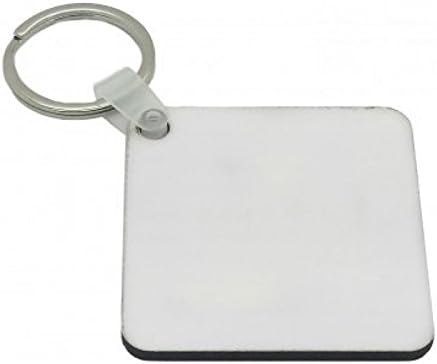 50 x Blank Sublimation MDF Key Rings 5cm x 5cm