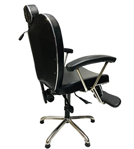 Image of Makeup Beauty Parlor Salon Facial Cutting Chair for Men and Women Heavy Duty with Hydraulic & Push Back System, Leather seat and Back (Black)