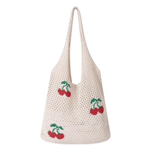 Bolsas de crochê - Bolsa grande estética ombro hippie malha