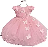 Vestido De Festa Infantil C/Aplique Borboletas 1.2.3.4